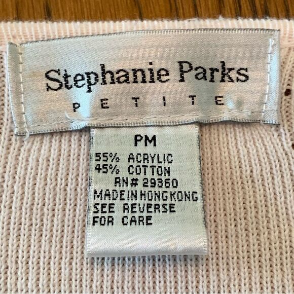 STEPHANIE PARKS SWEATER WOMEN’S MP PASTEL PINK V-NECK CARDIGAN DETAILED. - Picture 7 of 10